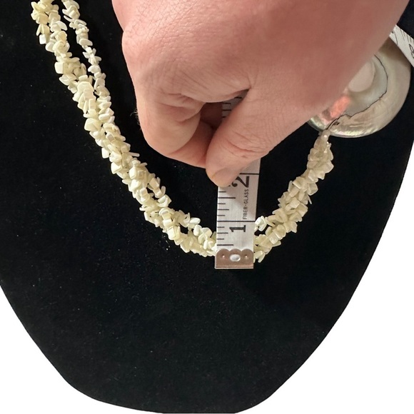 Vtg Bold 3 Strain Shell Beads Beach Necklace with Huge Natural Shell Pendant 27” - Picture 7 of 10